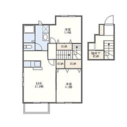 ボニートフロール 2階2LDKの間取り