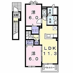 アラメゾン 2LDKの間取図画像