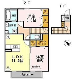 コンフォーティア三城 2LDKの間取図画像