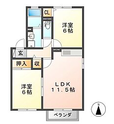 間取図画像 2LDK
