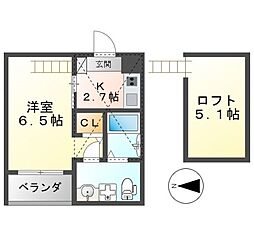 アネックス鶴舞 ワンルームの間取図画像