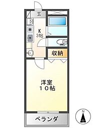 エラルジール山王 1Kの間取図画像