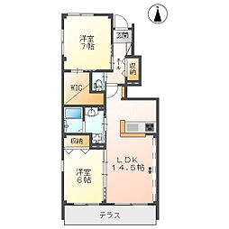 MEMAISONginan 2LDKの間取図画像