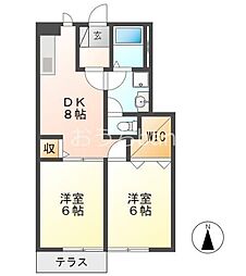 スクエア21B 2DKの間取図画像