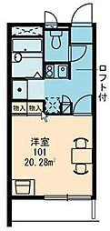 レオパレスアルファヒルズ 1Kの間取図画像