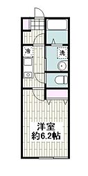 ヴァングルーブ湘南 1Kの間取図画像