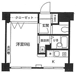 ラフィントール湘南 ワンルームの間取図画像