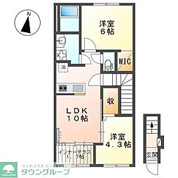 Crarity 2LDKの間取図画像