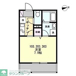 藤沢市高倉アパート 1Kの間取図画像