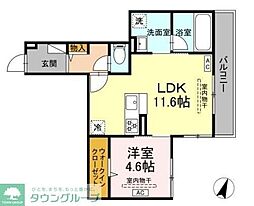 D Paina Odoriba 1LDKの間取図画像