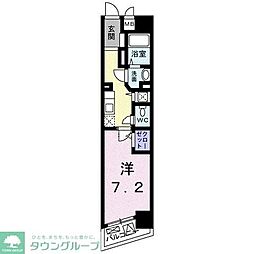 インサイドココア 1Kの間取図画像