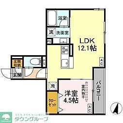ブルマーレ湘南台 1LDKの間取図画像