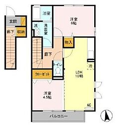 メゾンルミエール 2LDKの間取図画像
