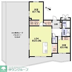 THE TAKASUNA KULTURCE 2LDKの間取図画像