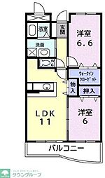 ビジュオール 2LDKの間取図画像