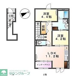 (仮称)綾瀬市吉岡東新築アパート 2LDKの間取図画像