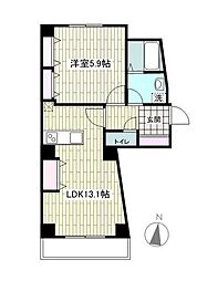 クロシェットボナール 1LDKの間取図画像