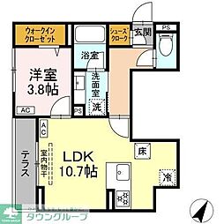 テムズフィオーレ 1LDKの間取図画像
