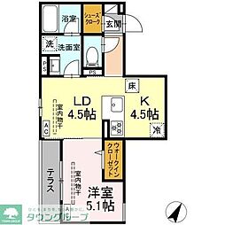 アリアリュクス 1LDKの間取図画像