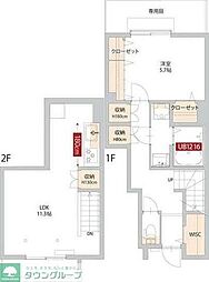 ゼフィールトリトス 1LDKの間取図画像