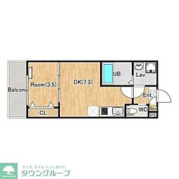 (仮称)ジーメゾン高座渋谷 1DKの間取図画像