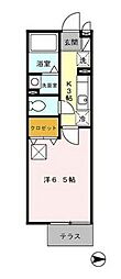 シーサイドコーポ辻堂 1Kの間取図画像