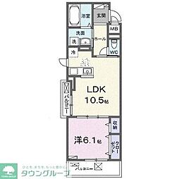 オリナ 1LDKの間取図画像