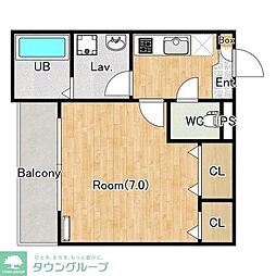ジーメゾン湘南藤沢 1Kの間取図画像