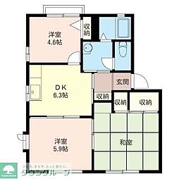 シャトル椎野 3DKの間取図画像