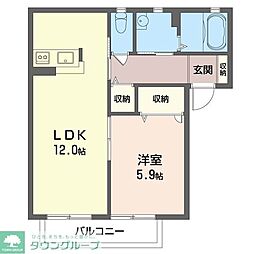 タウンパレス 1LDKの間取図画像