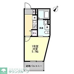 MIRAIS南万騎が原 1Kの間取図画像