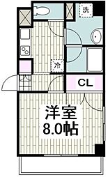 ウィステリア湘南台 1Kの間取図画像