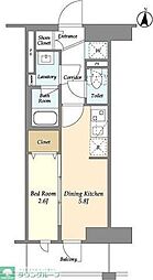 LIBRGRANT藤沢 1DKの間取図画像