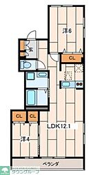 プラシエンテ 2LDKの間取図画像