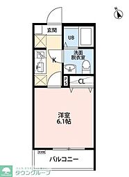 MTレジデンス立場 1Kの間取図画像