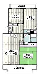 小田急江ノ島線 湘南台駅 徒歩5分の賃貸マンション 1階3LDKの間取り