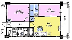 エクセラント赤塚 2DKの間取図画像
