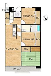 第七恵美酒マンション 3LDKの間取図画像