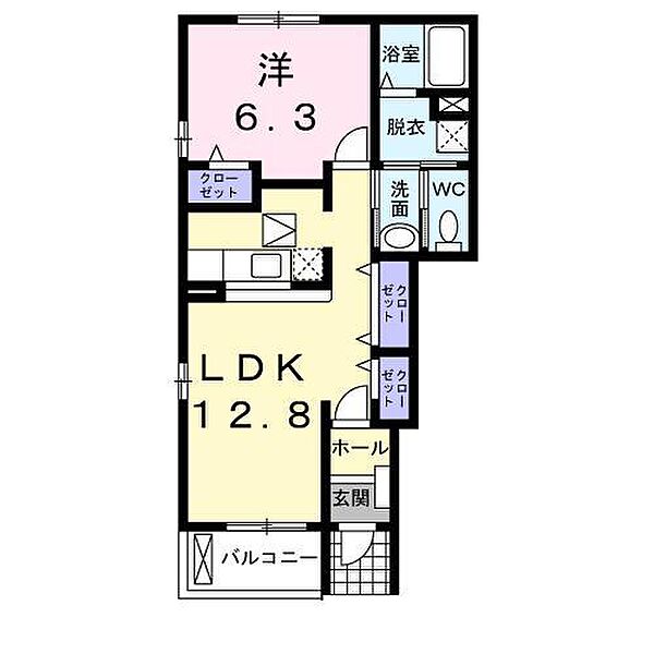 パラデーゾ　リーベロＤ 101｜広島県東広島市西条町寺家(賃貸アパート1LDK・1階・46.49㎡)の写真 その2