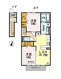 シャンテピエール 2SLDKの間取図画像