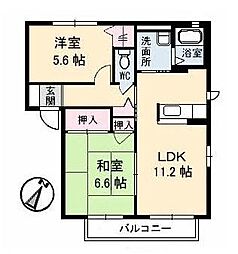 シャーメゾン石井 2LDKの間取図画像