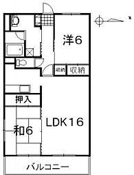 クニヒロマンションG 2LDKの間取図画像
