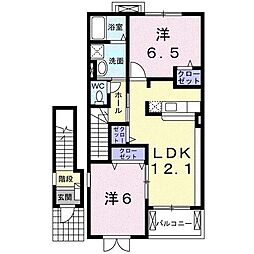 フランプレイスC 2LDKの間取図画像