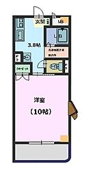 スターライトヒルズ 1Kの間取図画像