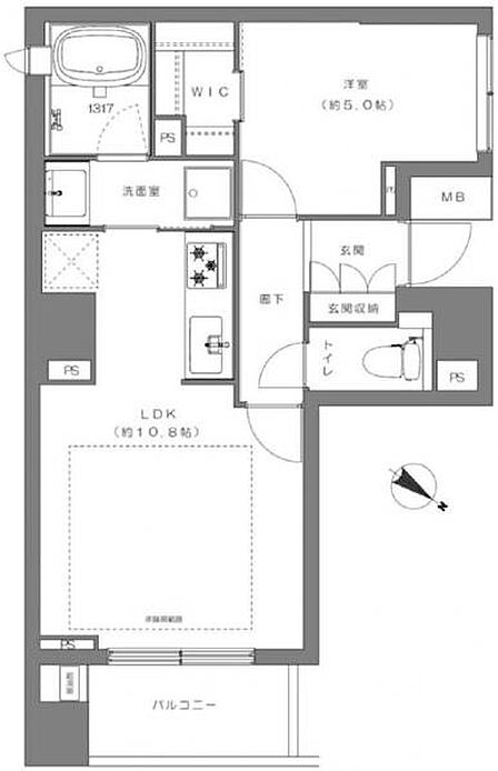 1LDK 間取り