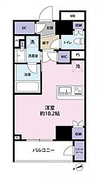 グローリオ新宿夏目坂 1Kの間取図画像
