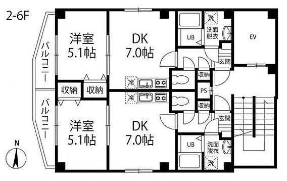 2階～6階平面...
