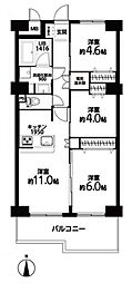ライオンズマンション北千住第6 3LDKの間取図画像