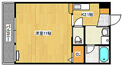 広島電鉄8系統 舟入川口町駅 徒歩8分の賃貸マンション 5階1Kの間取り