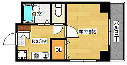 広島電鉄1系統 鷹野橋駅 徒歩5分の賃貸マンション 4階1Kの間取り